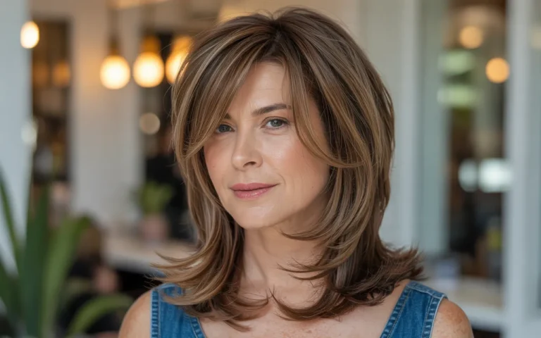 13 Long Layered Hair with Bangs for Women Over 40