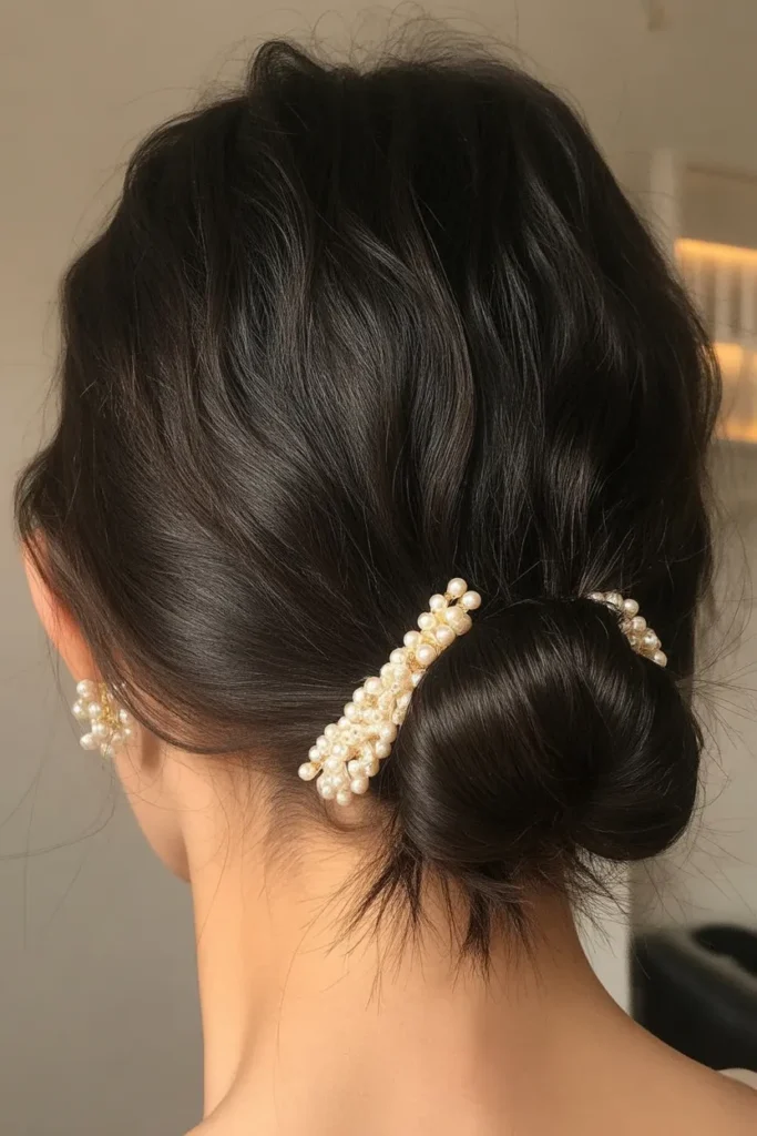 Low Bun with Clips