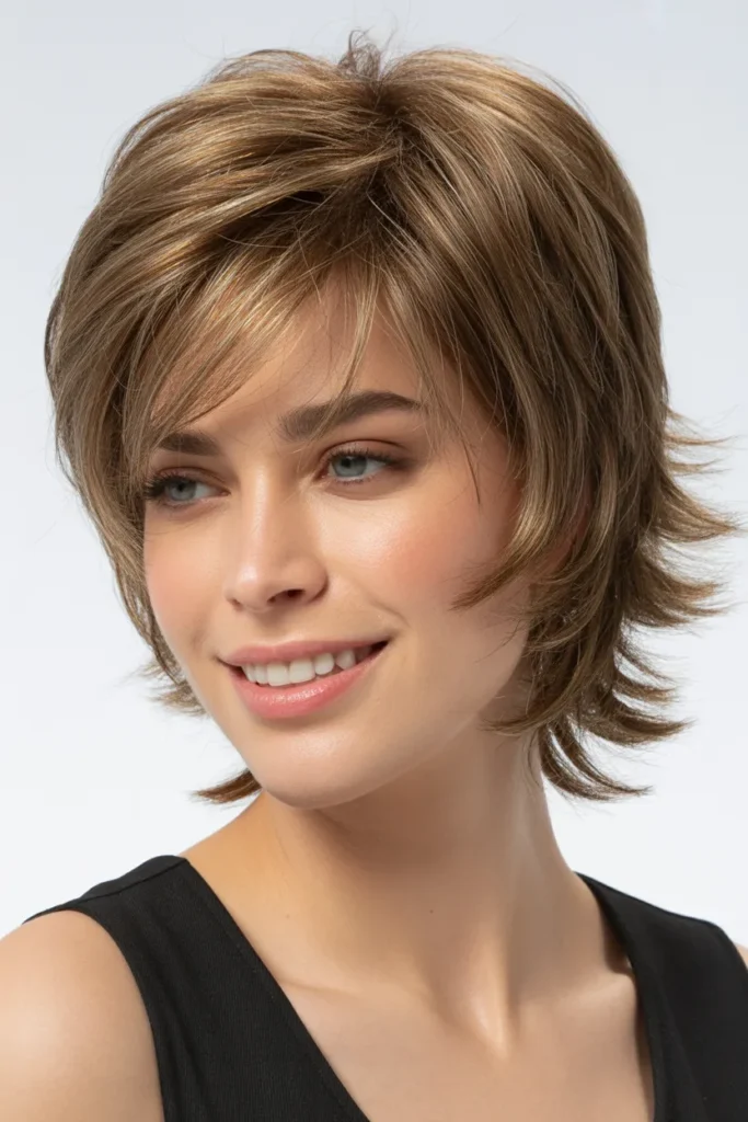 Medium-Length Shag with Wispy Layers