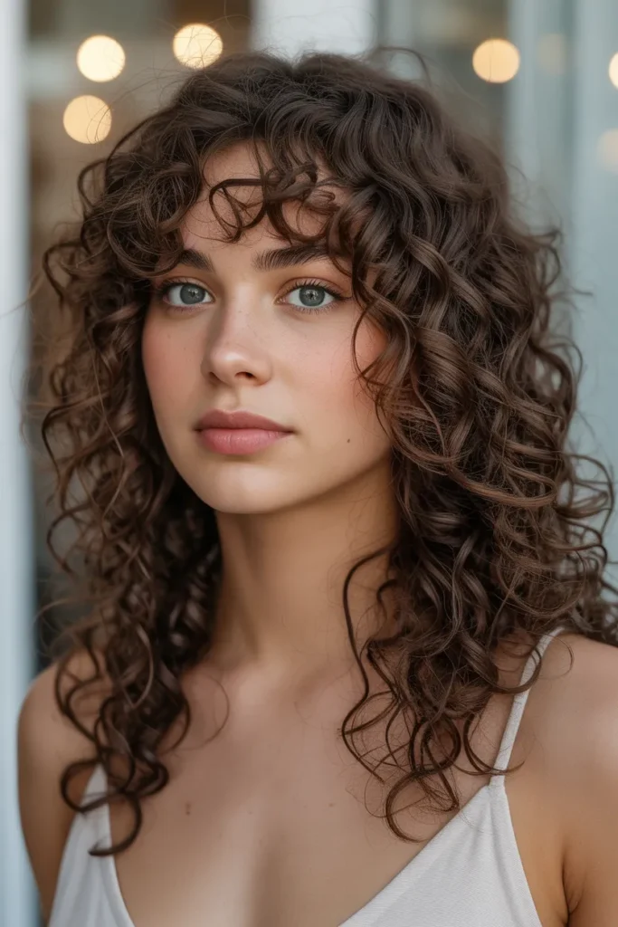 Mocha Brown Curly Hair Color