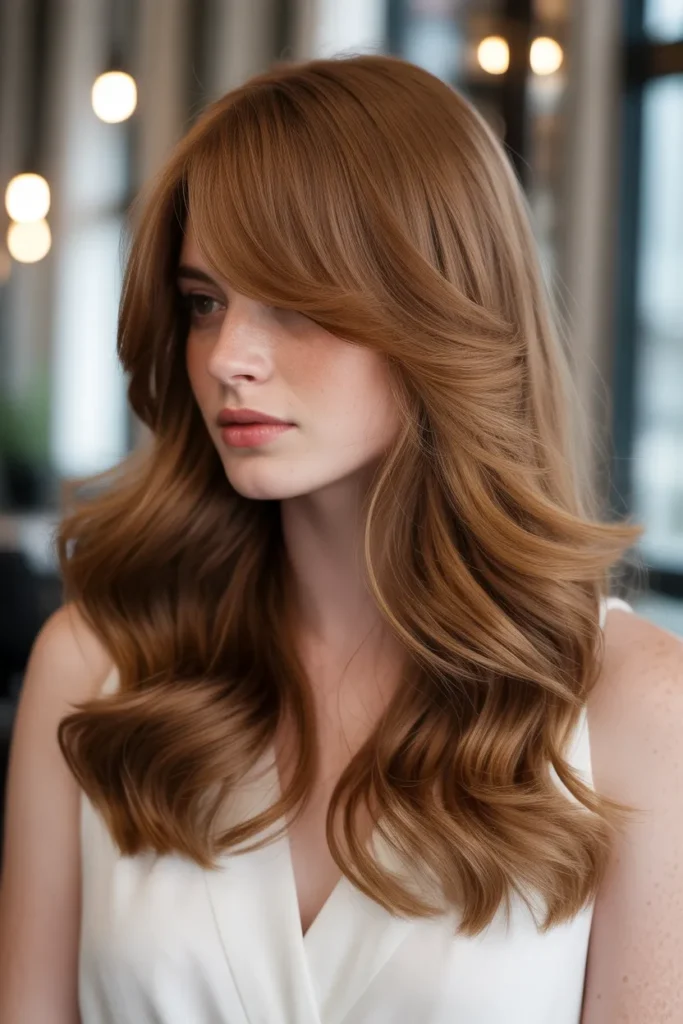 Romantic Long Waves with Side Bangs