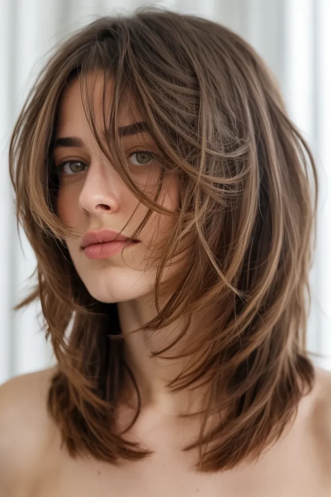 Shaggy Long Bob with Wispy Bangs