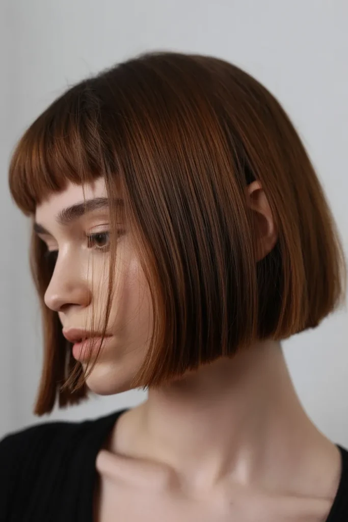 Short Blunt Bob with Wispy Bangs