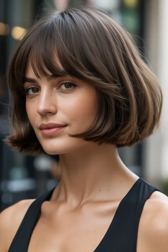 Short French Bob with Light Wispy Bangs