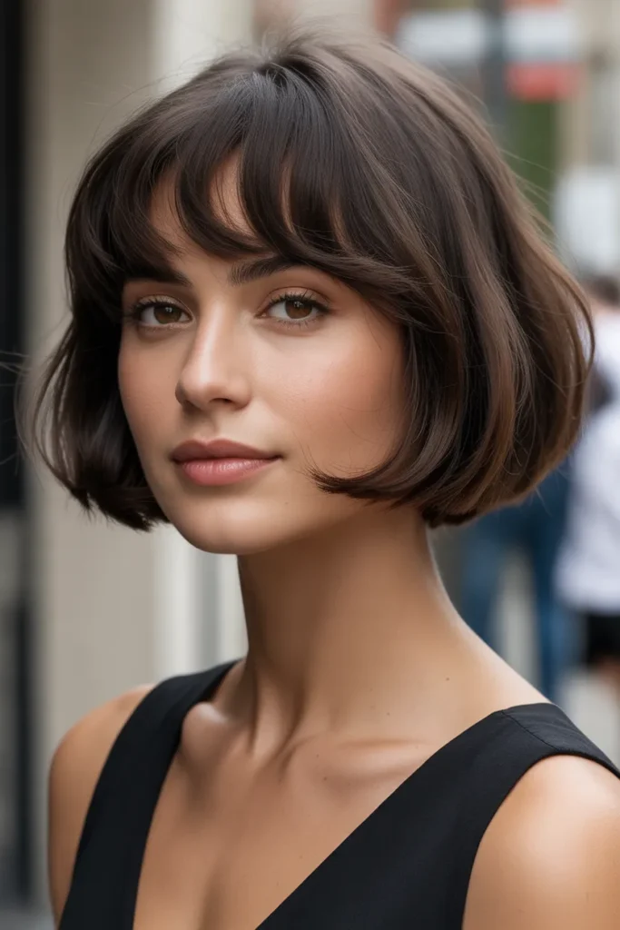 Short French Bob with Wispy Bangs