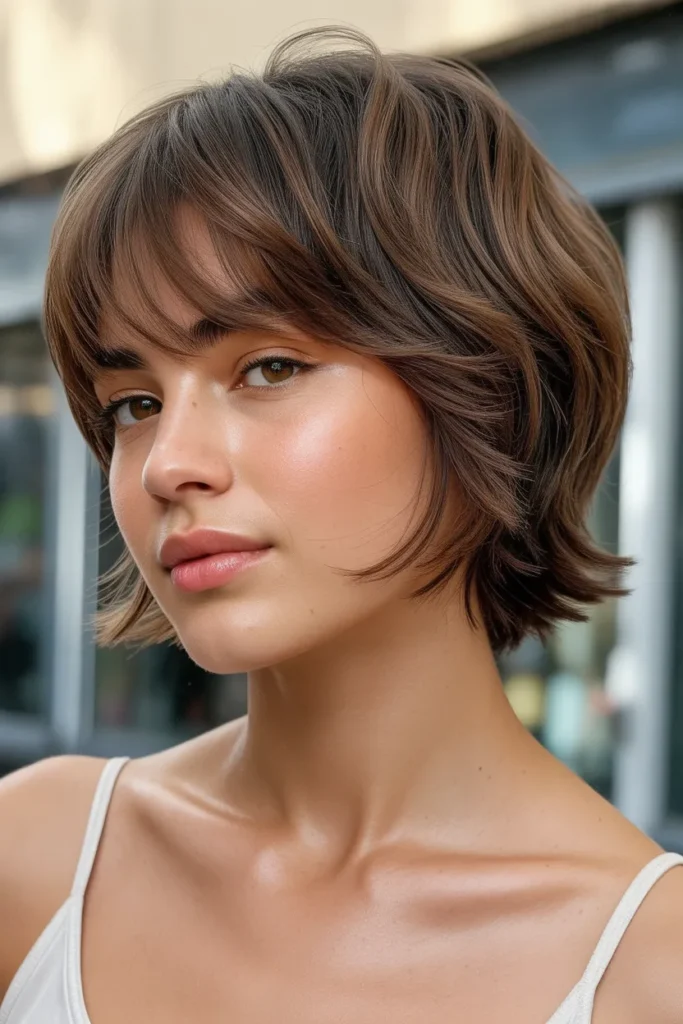 Short Layered Cut with Wispy Bangs