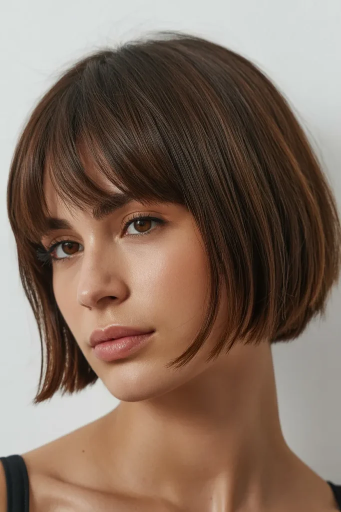 Short Straight Hair with Wispy Bangs