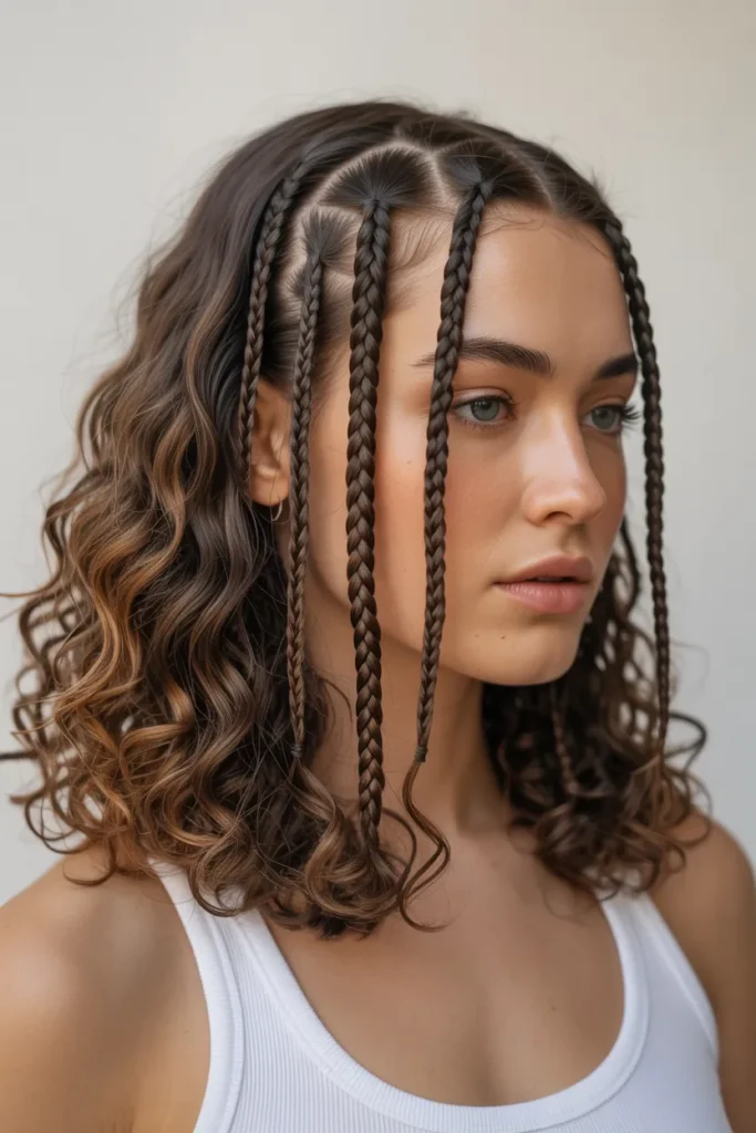 Shoulder-Length Boho Knotless Braids with Light Layers
