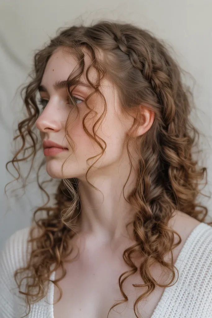 Shoulder-Length Boho Knotless Braids with Natural Texture