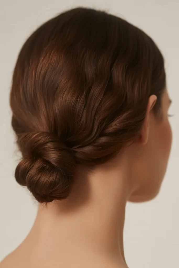 Side-Part Low Bun