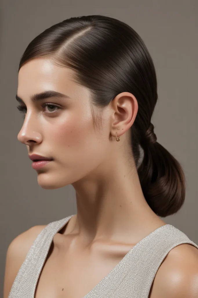 Side-Part Low Ponytail