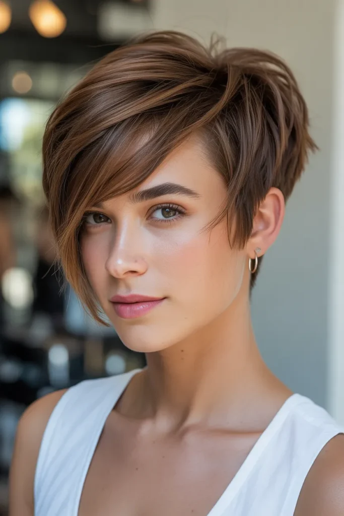 Side-Parted Choppy Bixie