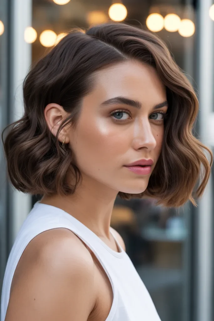 Side-Parted Wavy Bob