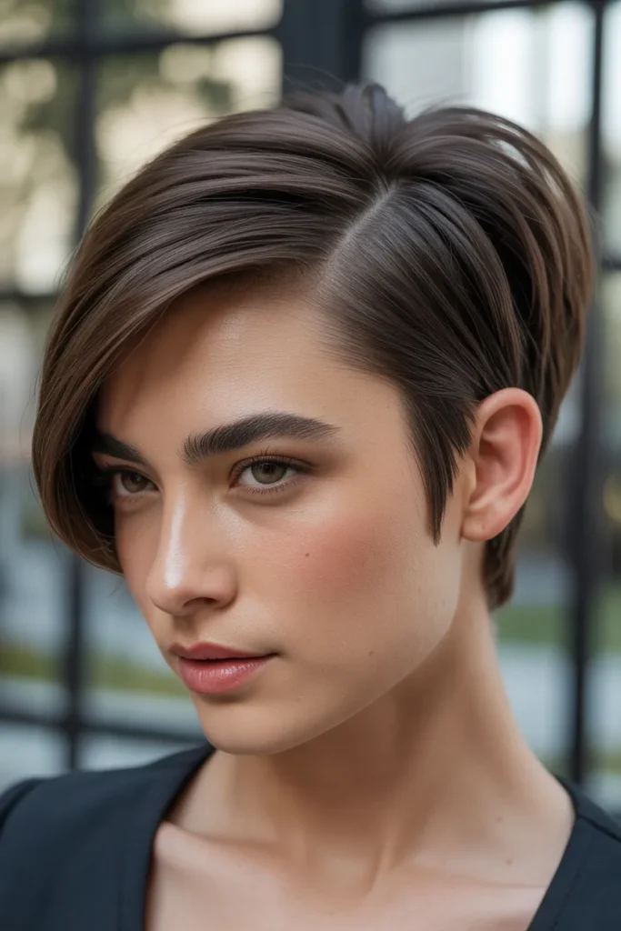 Sleek Pixie with Side Part