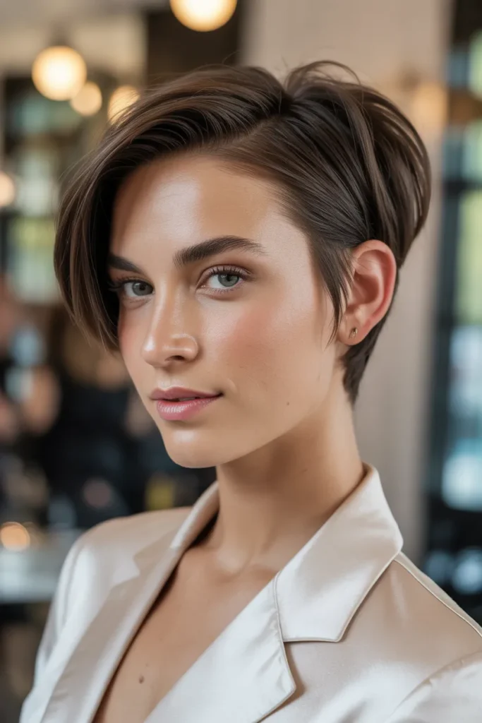 Sleek Side-Part Pixie