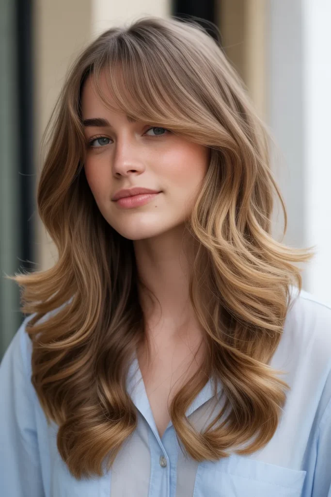 Soft Beachy Waves with Side Bangs