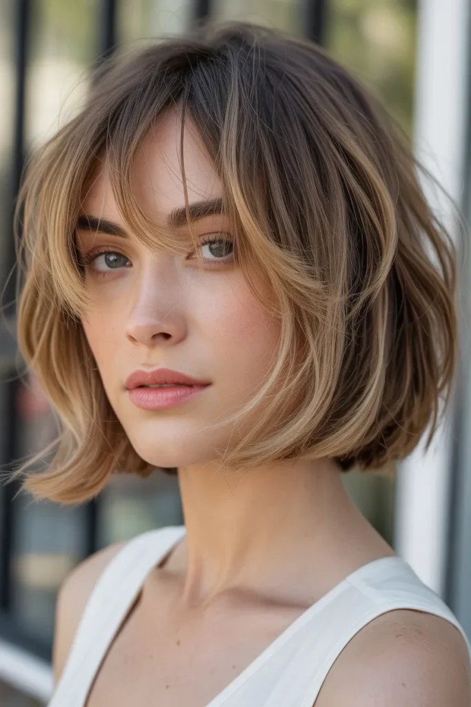 Soft Layered Bob with Wispy Bangs