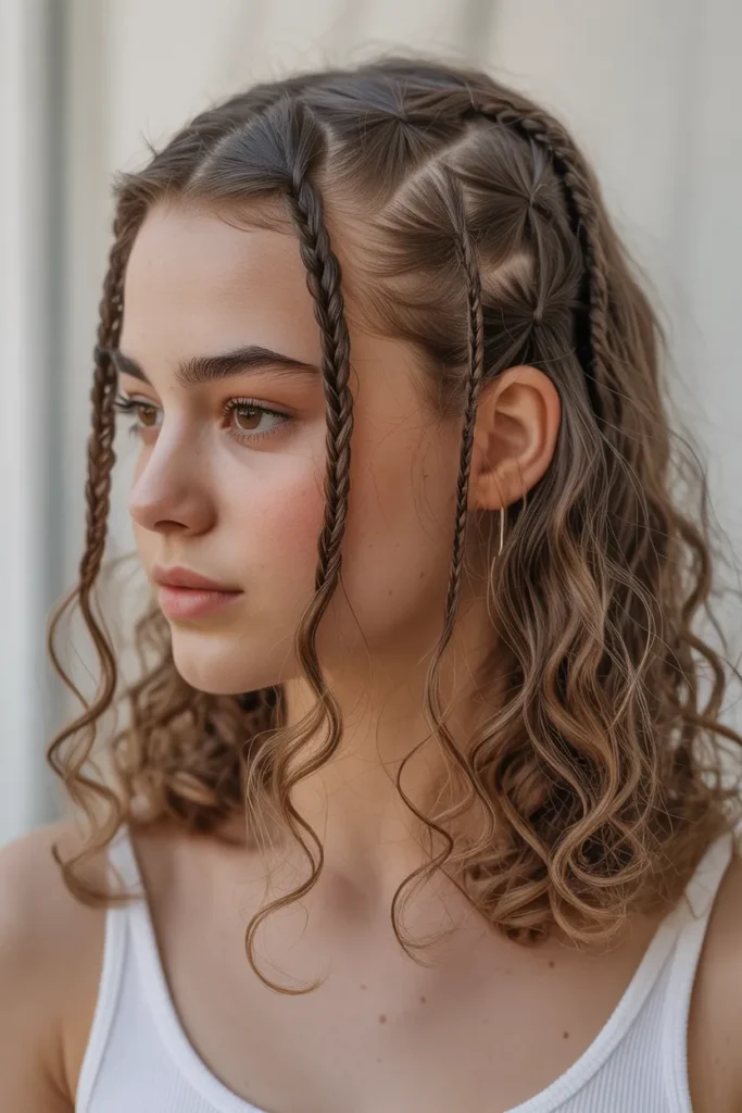 Soft Shoulder-Length Boho Knotless Braids with Loose Waves