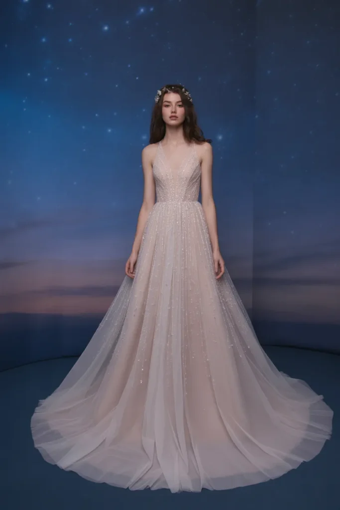 Sparkling Starry Night Wedding Gown