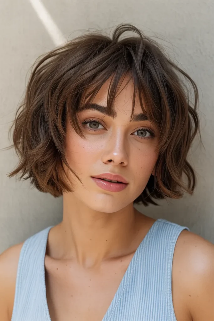 Textured Bob with Choppy Bangs