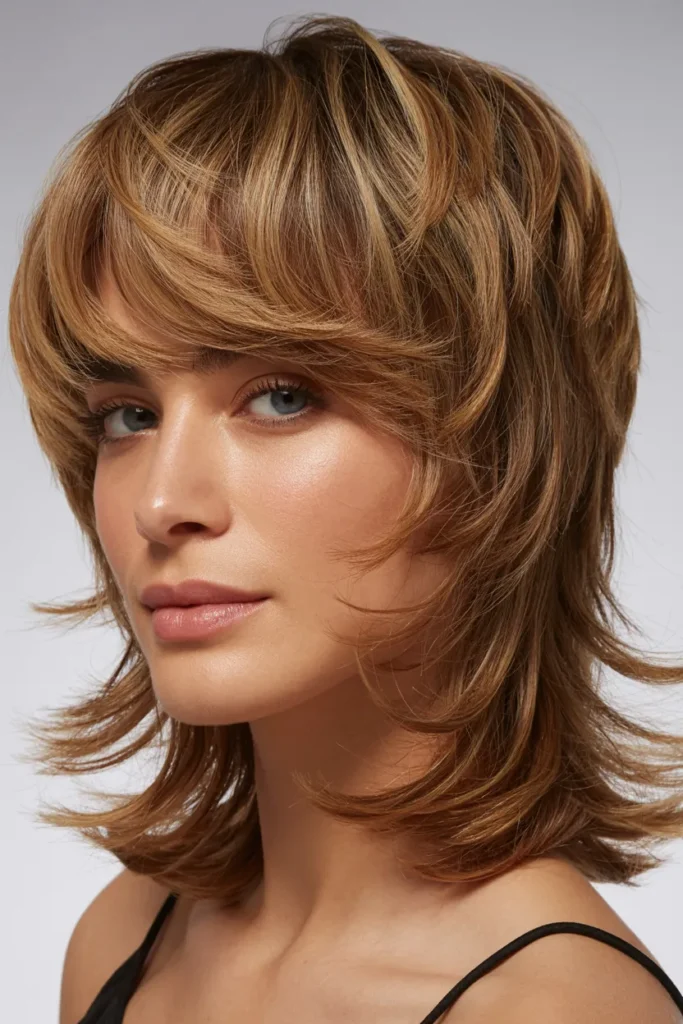 Tousled Butterfly Cut with Light Bangs