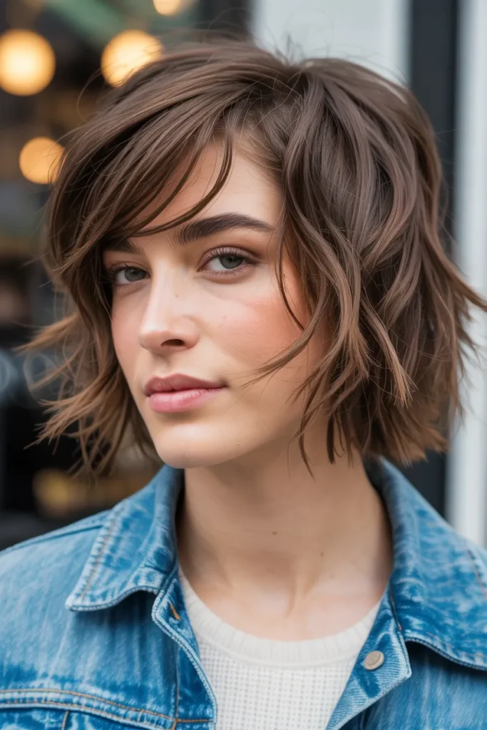 Tousled Side-Swept Bangs