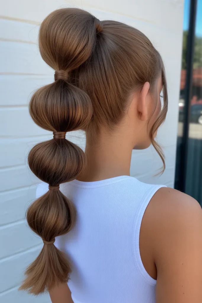 Twisted Bubble Ponytail