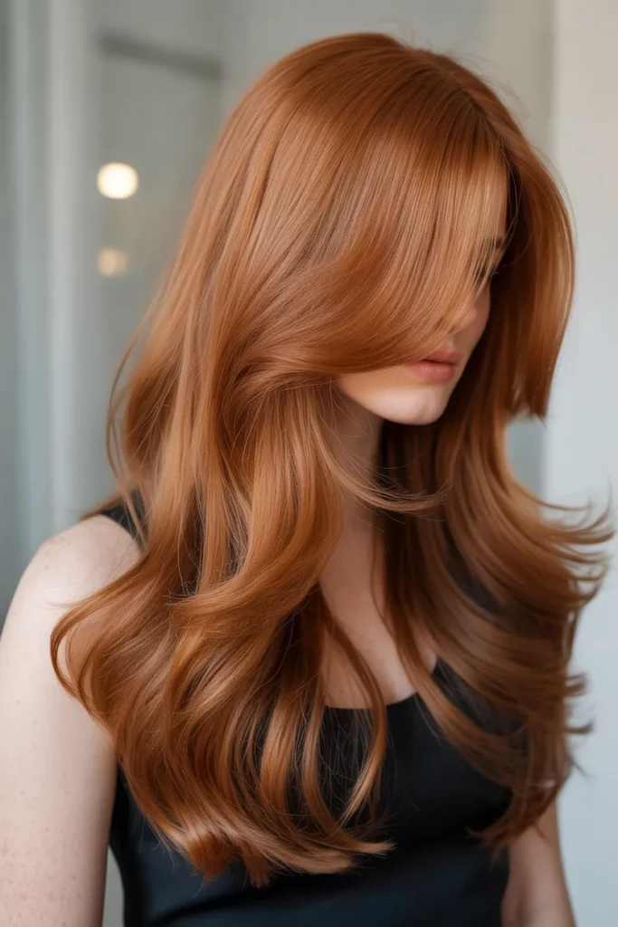 Warm Copper Red Long Layers
