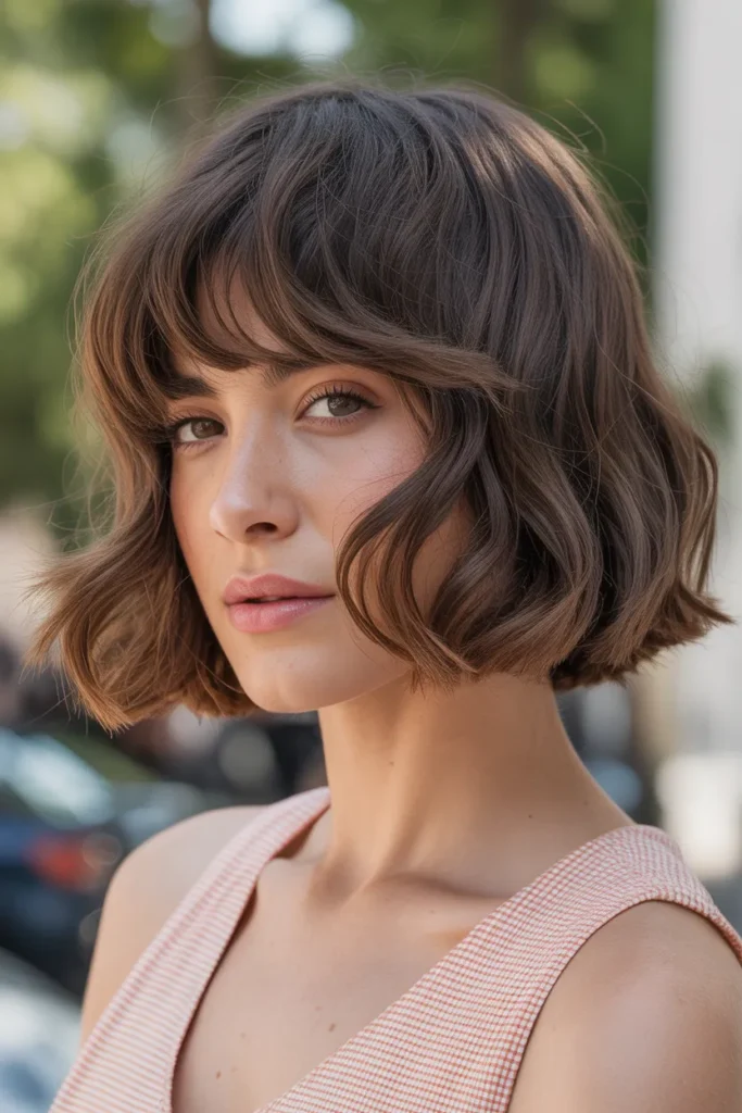 Wavy Bob with Textured Fringe