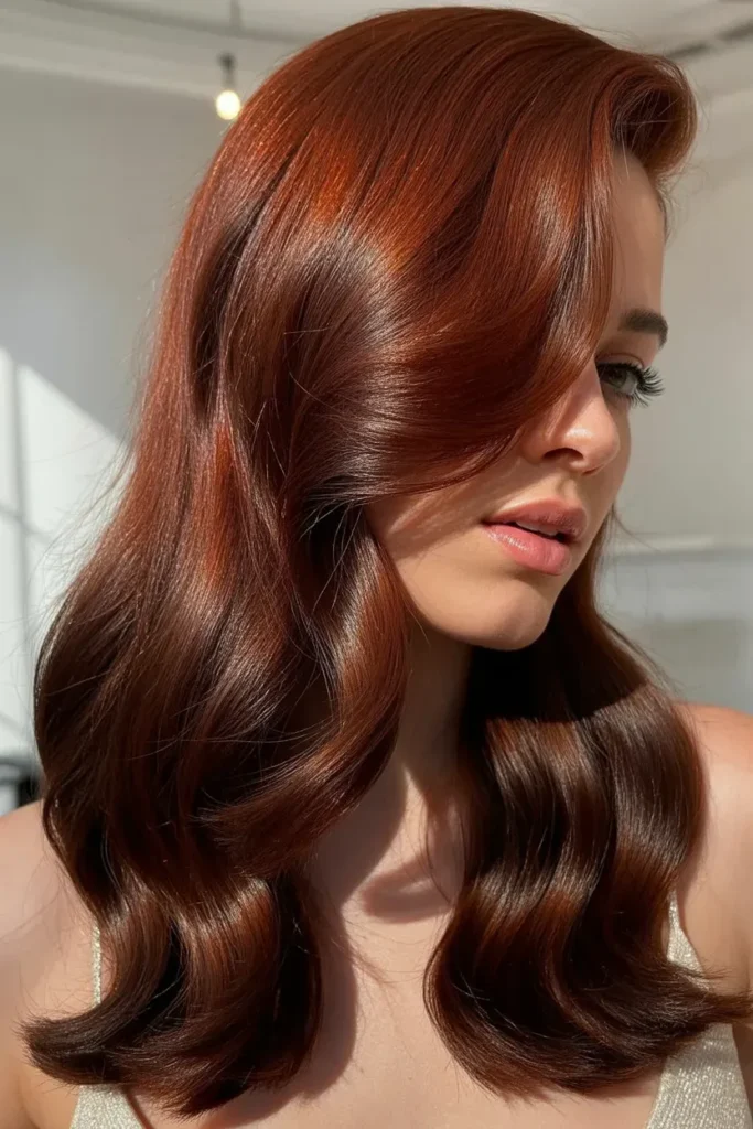 Auburn Side-Swept Waves