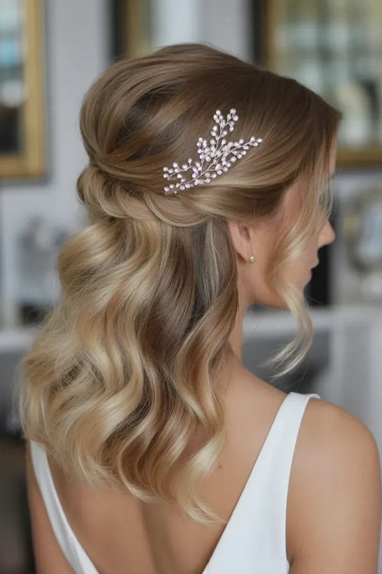 Beaded Half Updo