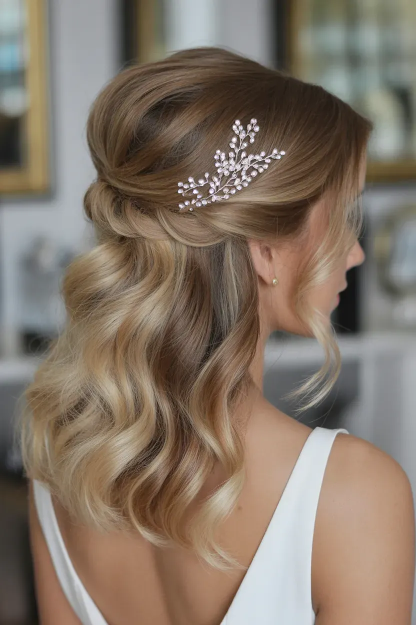 Beaded Half Updo