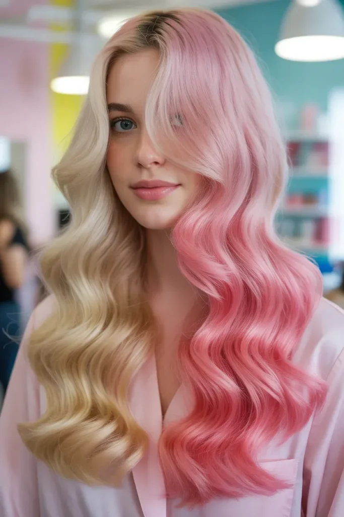 Blonde & Pink Split