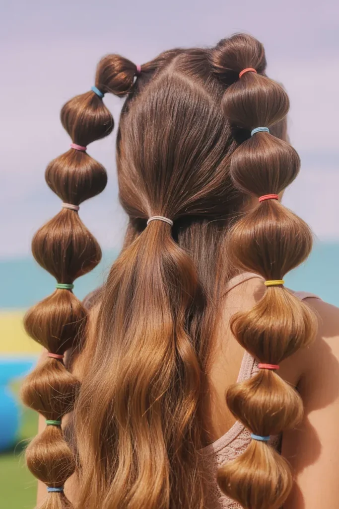 Bubble Ponytail Look