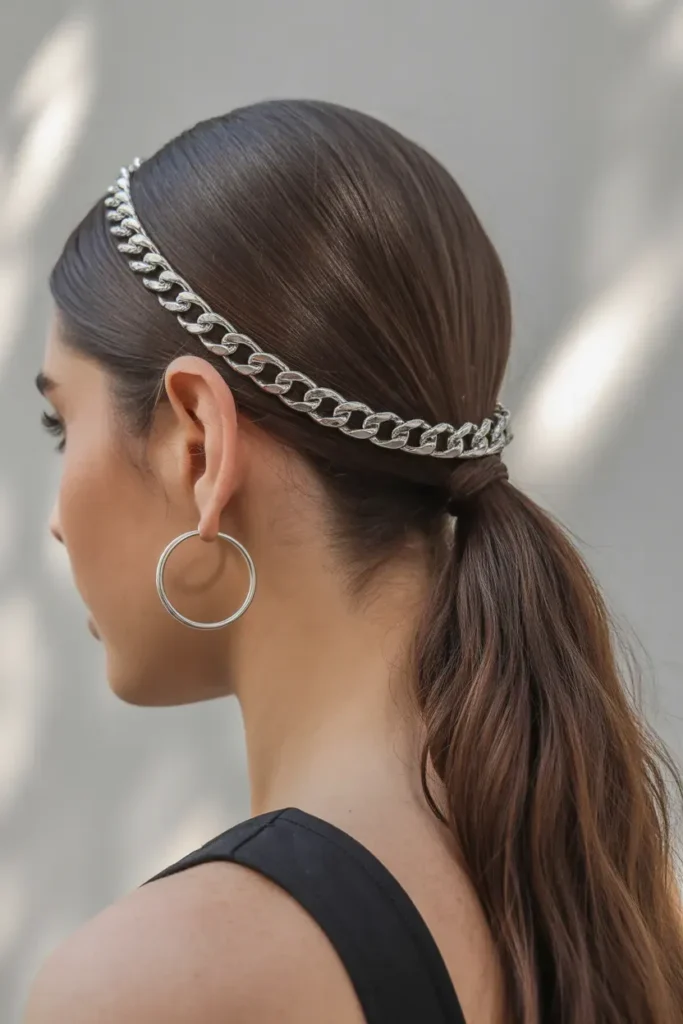Chain Accent Ponytail