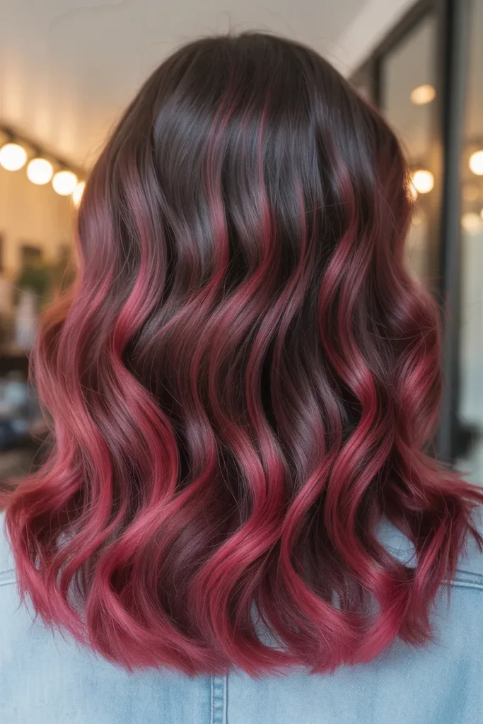 Cherry Balayage Waves