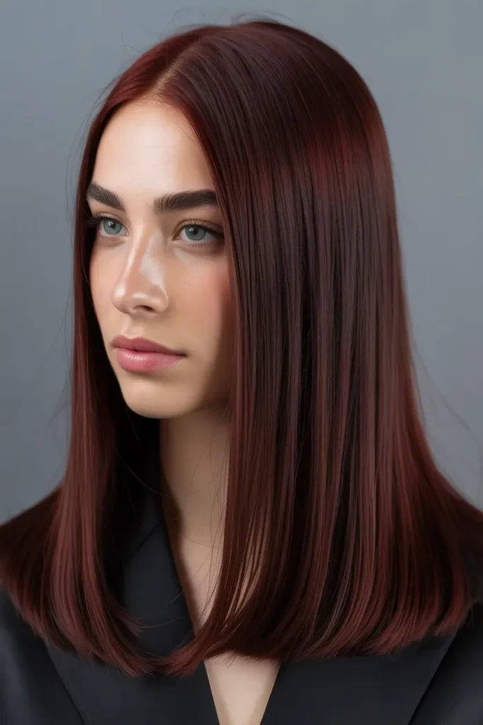 Cherry Brown Sleek Straight
