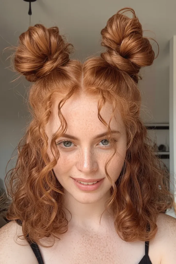Curly Space Buns