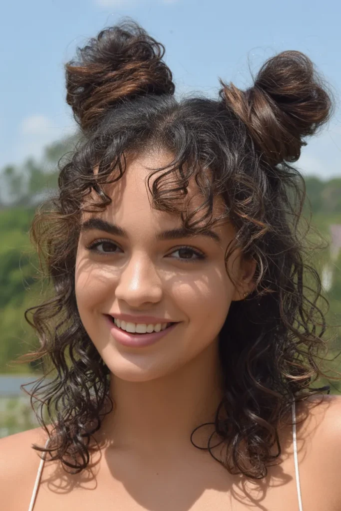 Curly Space Buns
