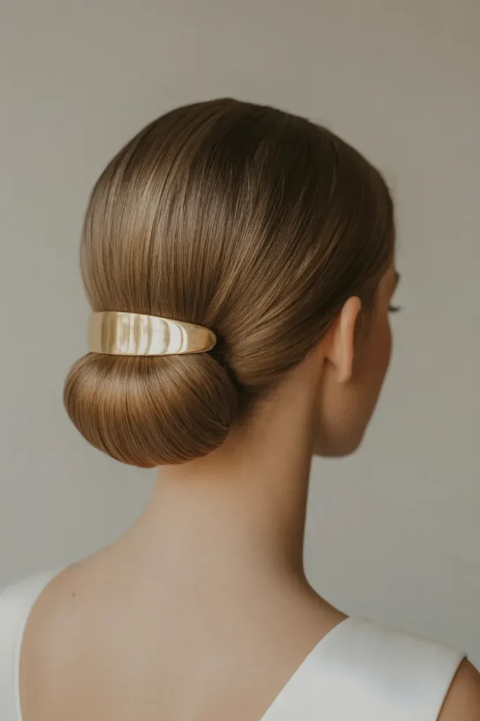 Gold Clip Low Bun