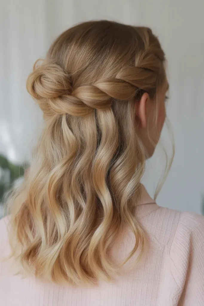Golden Blonde Half-Up Twist