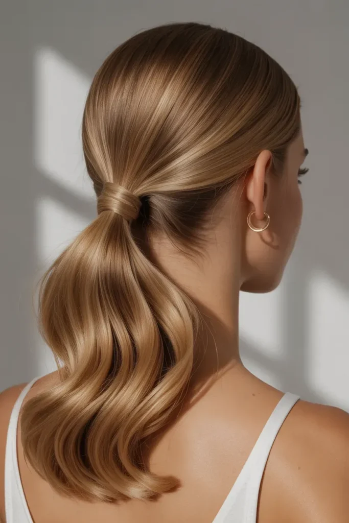 Golden Blonde Low Ponytail