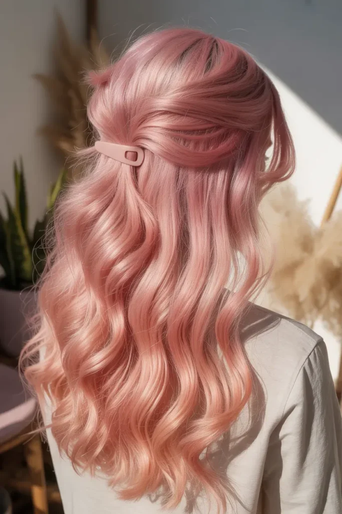 Half-Up Pink Waves