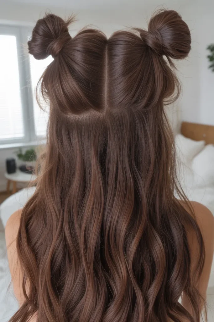 Half-Up Space Buns