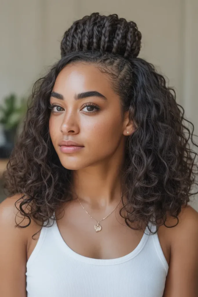 Half-Up Twist Style