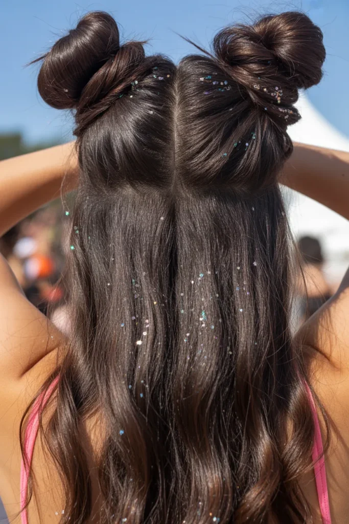 High Glitter Space Buns