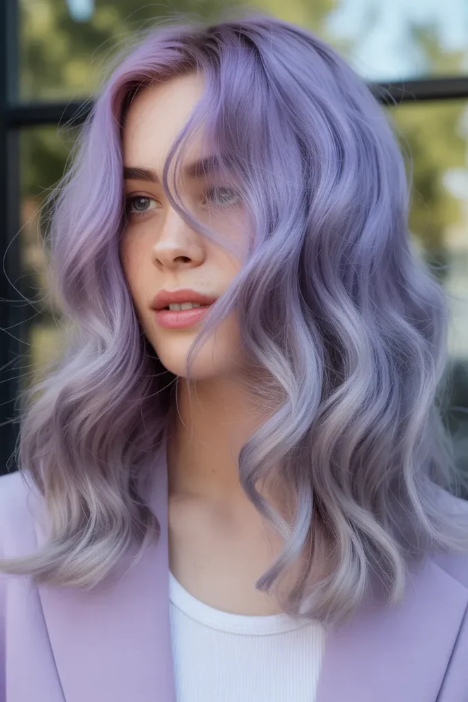 Lavender Silver Waves