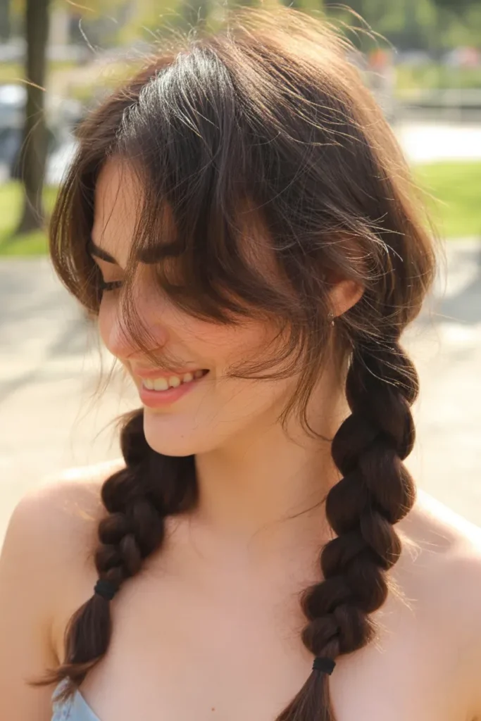 Messy Dutch Pigtails