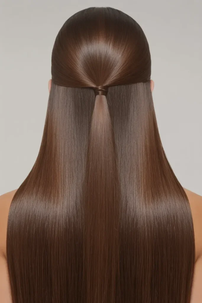 Mocha Straight Middle Part