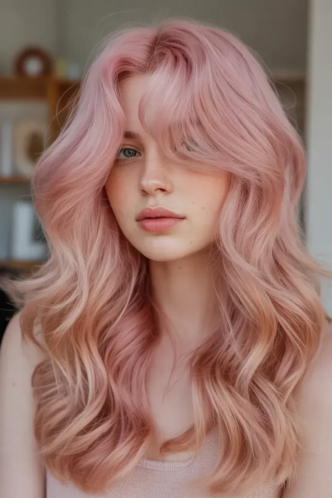 Pastel Pink Curtain Waves